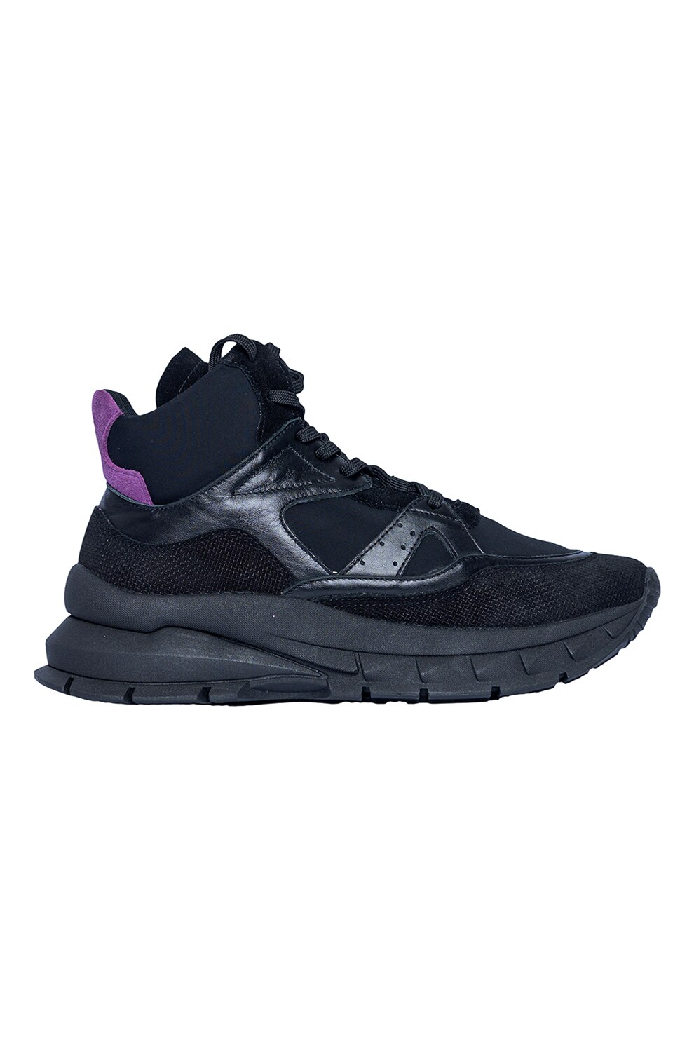 Cloud 9, Pantofi sport mid-cut cu insertii din piele Shae, Negru, 39