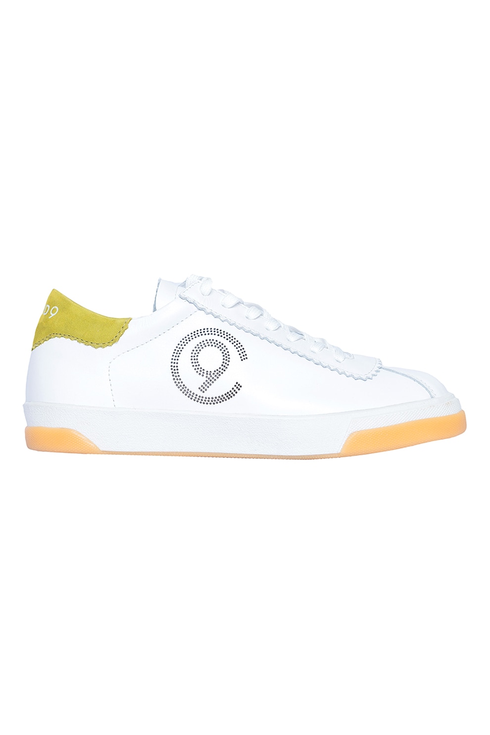 Cloud 9, Pantofi sport cu logo perforat Sasha, Alb/Galben