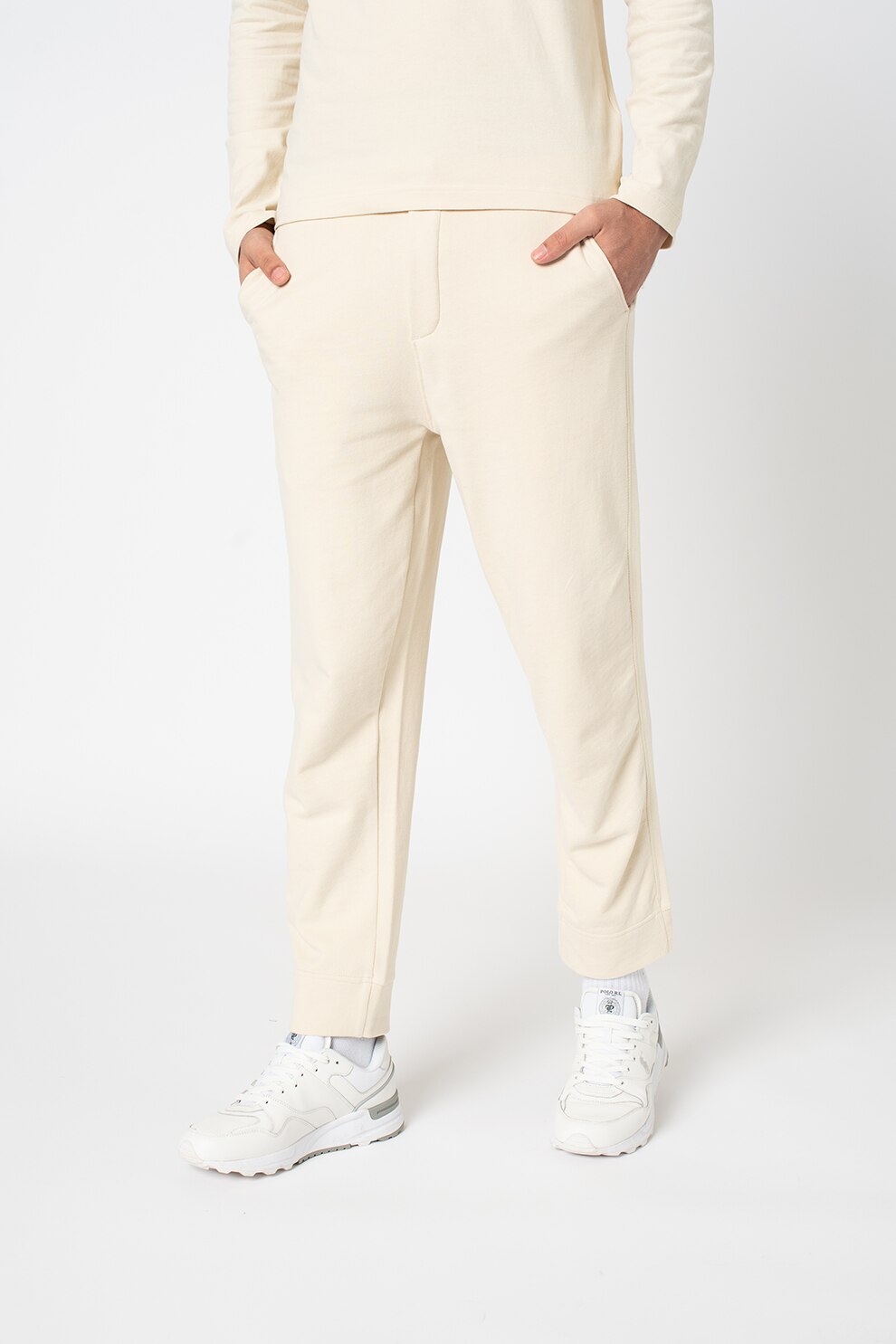 Marc O'Polo, Pantaloni sport de bumbac cu buzunare, Maro nisip