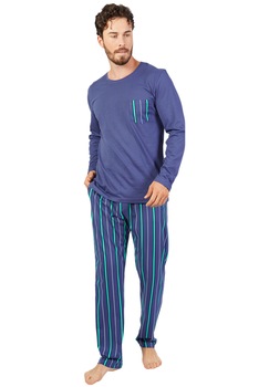 Pijama barbati Gazzaz by Vienetta, model Infinity , albastru