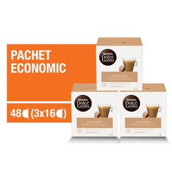 Set 3 x Capsule Nescafe Dolce Gusto Cortado, 48 capsule, 302.4g Set 3 x Capsule Nescafe Dolce Gusto Cortado, 48 capsule, 302.4g