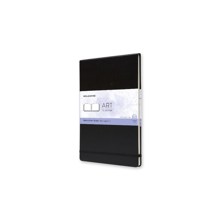 Caiet de desen pentru watercolor, Moleskine, Hard cover, A4, 200 g, Negru