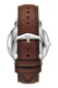 Fossil, Ceas quartz cu incarcare solara si curea de piele, Argintiu/Maro
