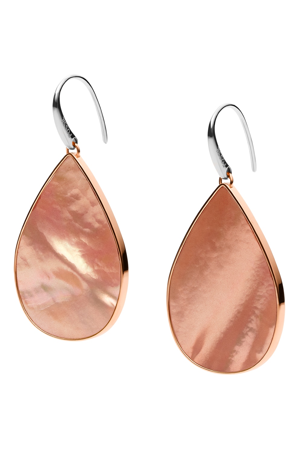 Fossil, Cercei drop decorati cu Mother of Pearl, Auriu