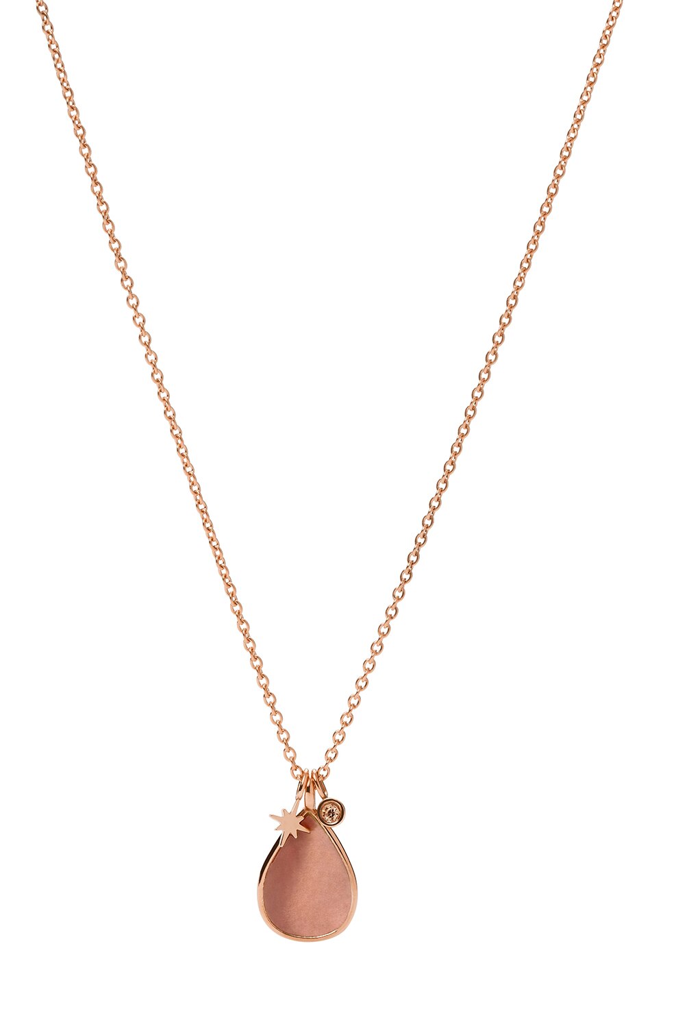 Fossil, Colier cu pandantiv Mother of Pearl, Auriu