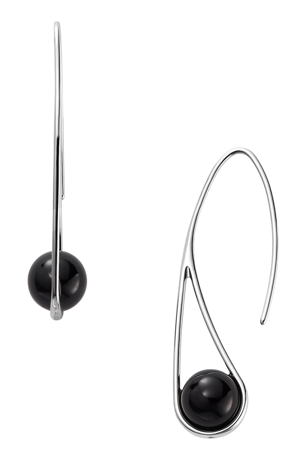 Skagen, Cercei drop cu onyx, Argintiu/Negru