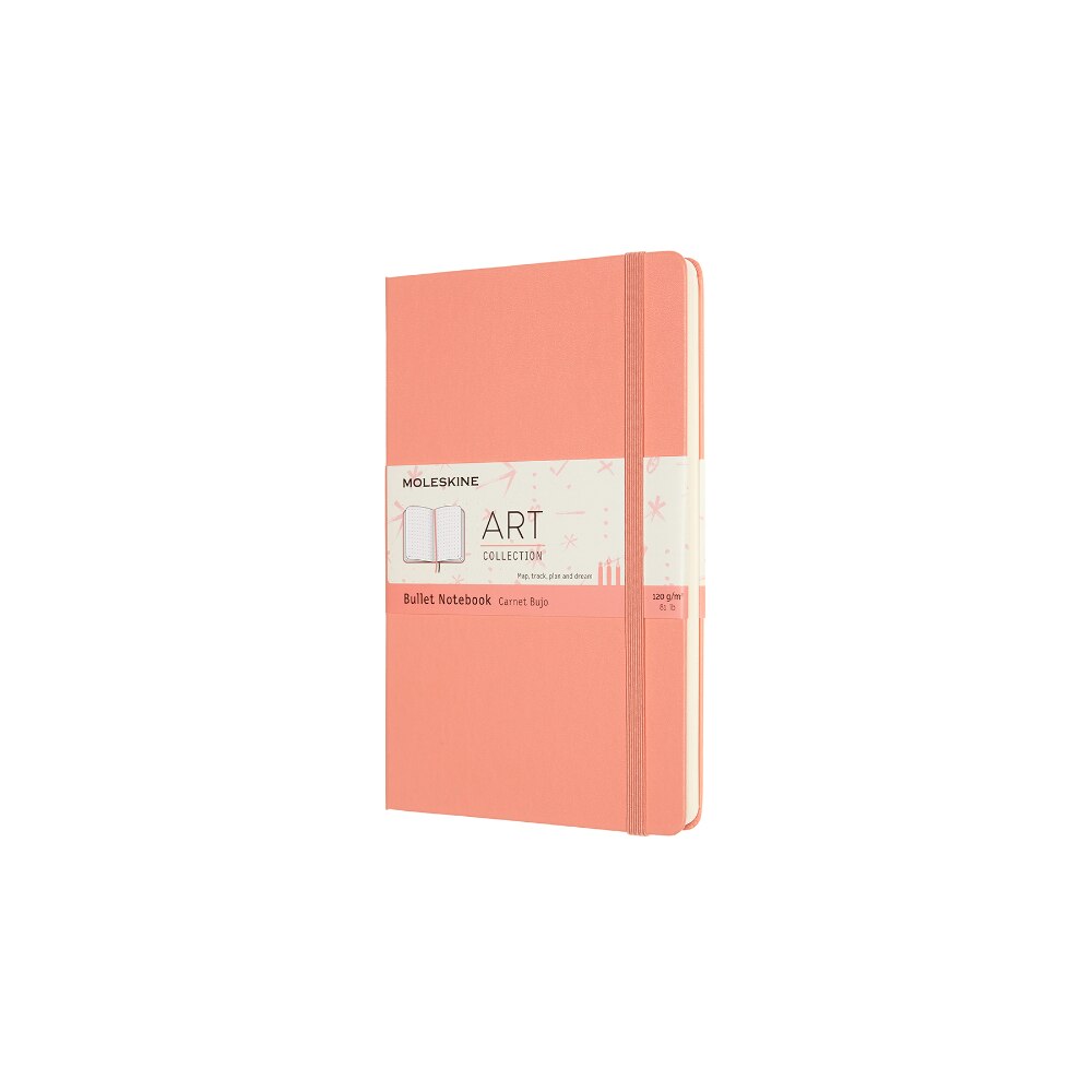 Notebook Moleskine, Art, Hard cover, 120 g, 13x21 cm, Punctat/Dictando, Corai
