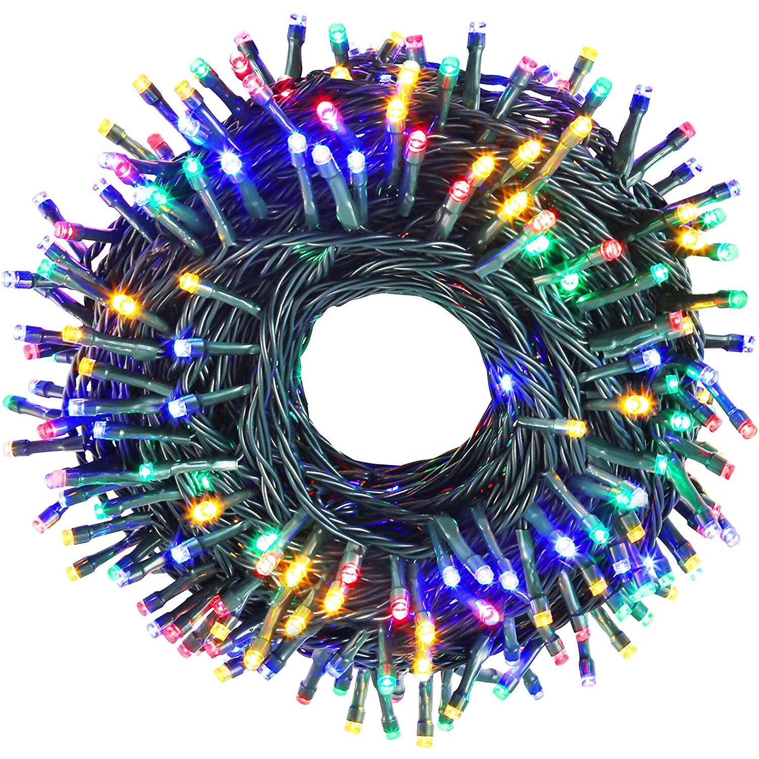 Instalatie de Craciun pentru Halloween si Christmas, Nevermore®, Tip Liniara, Fir Negru, 7 m, 100 LED-uri, Multicolor