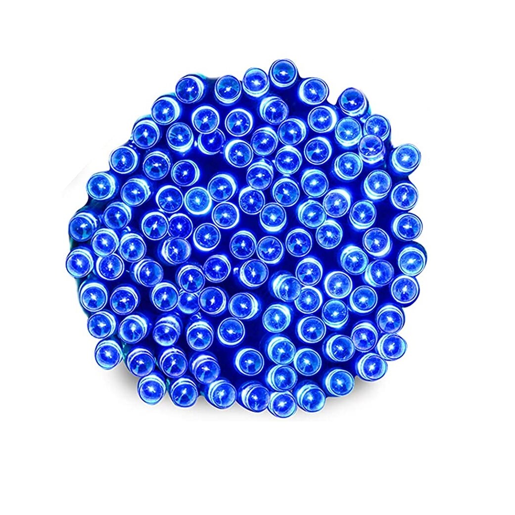 Instalatie de Craciun pentru Halloween si Christmas, Nevermore®, Tip Liniara, Fir Negru, 7 m, 100 LED-uri, Albastru