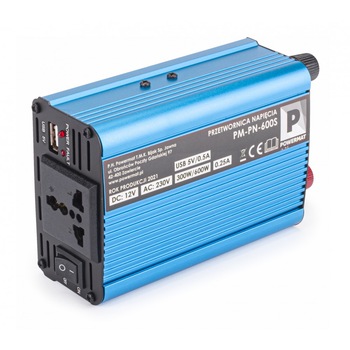 Convertor de tensiune 12 V 600 W PM-PN-600S Powermat PM1058 Convertor de tensiune 12 V 600 W PM-PN-600S Powermat PM1058