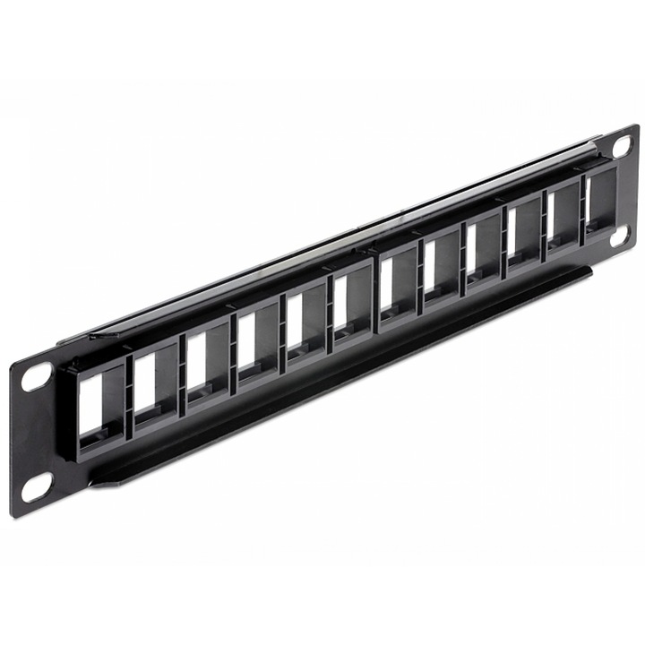 Patch Panel 10" for keystone 12 ports black, Delock 43259
