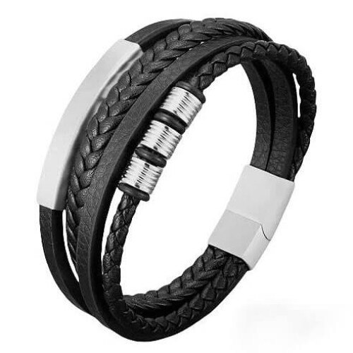 Bratara barbati piele neagra Mcllroy