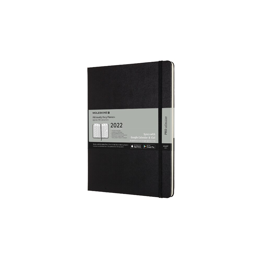 Agenda inteligenta tip calendar datat Moleskine Pro, 19 x 25cm, Negru