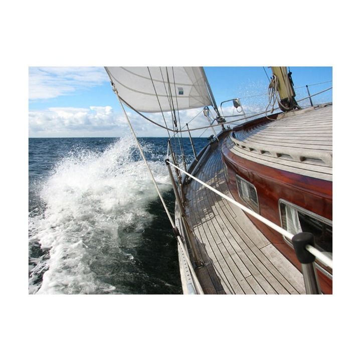 Nem szőtt tapéta nappaliba, hálószobába, csónak a tengeren - 350cm X 270cm, Útmutató, ragasztó