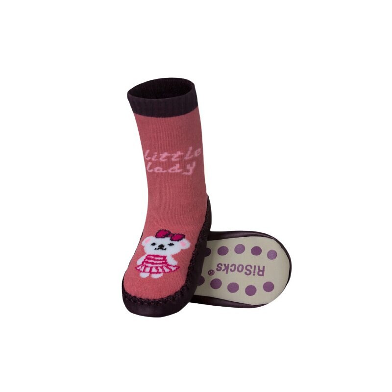 Mocasini, 82% bumbac, Little Lady, roz prafuit, Roz prafuit