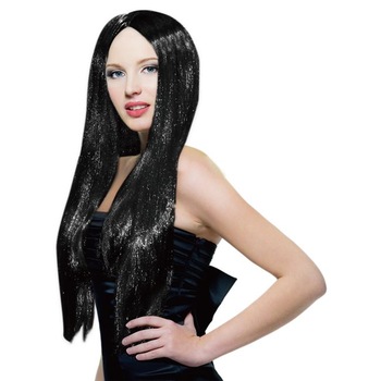 Peruca par lung, Zola®, pentru Halloween, drept, negru Peruca par lung, Zola®, pentru Halloween, drept, negru