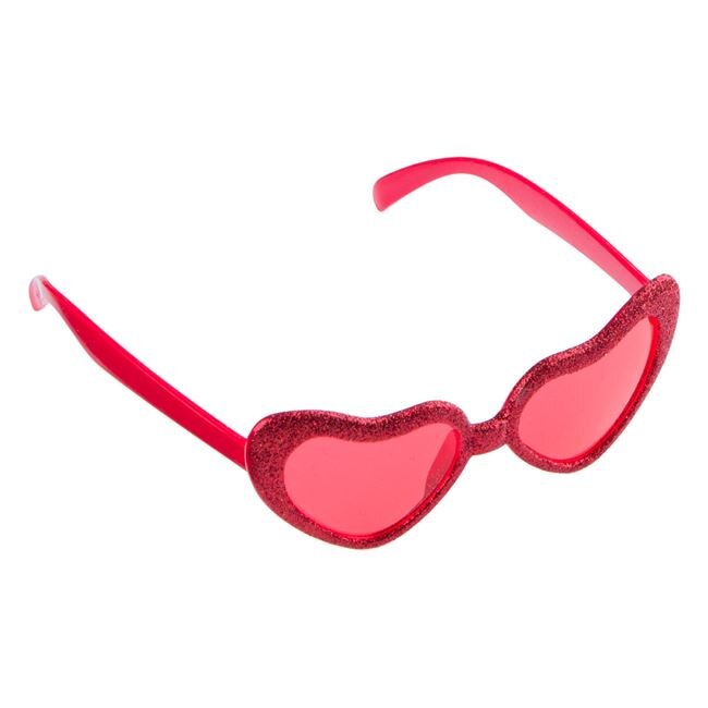 Ochelari pentru Halloween, Zola®, rosii, in forma de inimioara cu sclipici