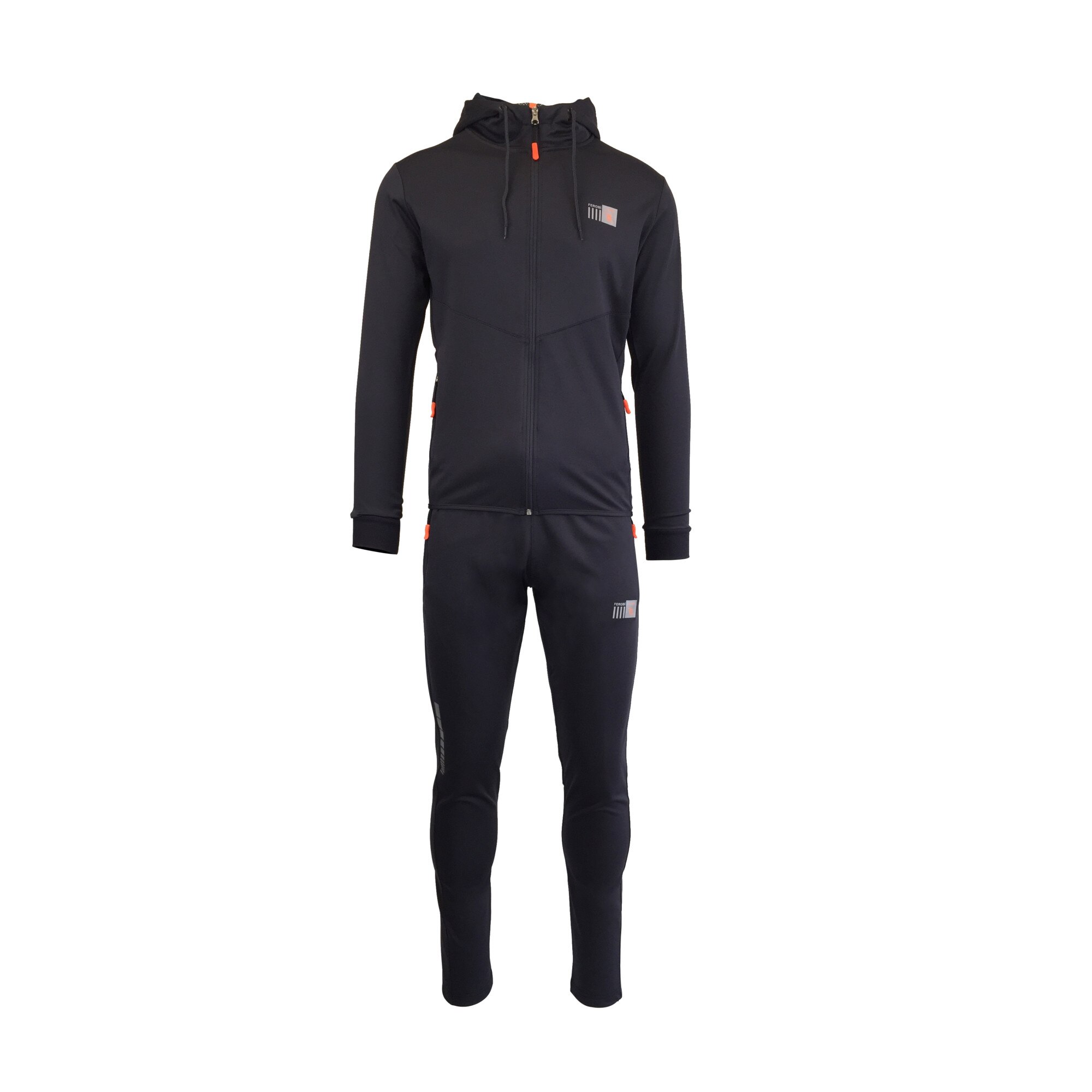 Trening barbat, UNIVERS FASHION, bluza cu 2 buzunare cu fermoare, pantaloni cu 3 buzunare cu fermoare, culoare gri