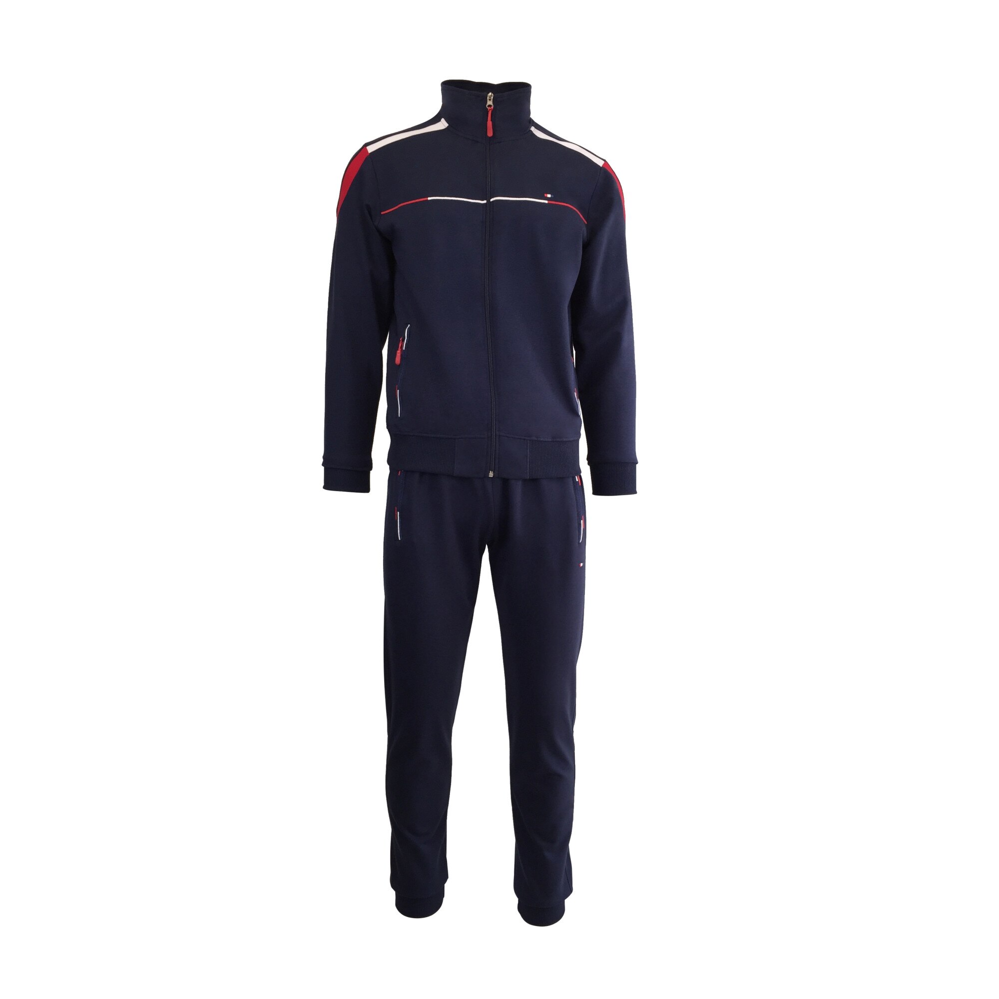 Trening barbat, UNIVERS FASHION, indigo, bluza 2 buzunare cu fermoare, pantaloni cu 3 buzunare cu fermoare, marime M