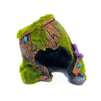 Decor acvariu butoi cu moss Decor acvariu butoi cu moss