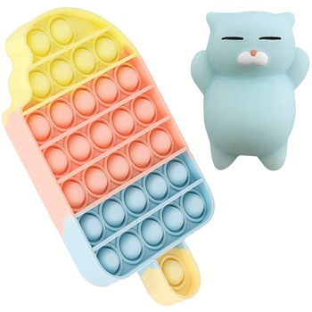 Set 2 Jucarii Zenuk® - Fidget Toys, Pop It Inghetata, Squishy Mushy, Anti-stres, Multicolor Set 2 Jucarii Zenuk® - Fidget Toys, Pop It Inghetata, Squishy Mushy, Anti-stres, Multicolor