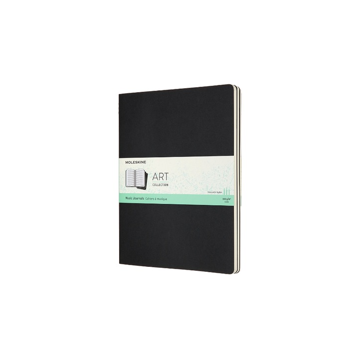 Set 3 caiete de muzica Moleskine, Coperta carton, 19x25 cm, 100 g, Negru