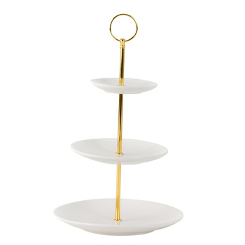 Suport 3 nivele din portelan diametru 20cm/15cm/10 cm, inaltime 35 cm culoare alba Suport 3 nivele din portelan diametru 20cm/15cm/10 cm, inaltime 35 cm culoare alba
