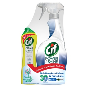 Pachet promo curatenie Cif spray baie & Cif Lemon 250 ml Pachet promo curatenie Cif spray baie & Cif Lemon 250 ml