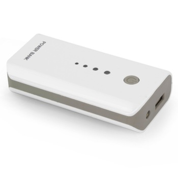 Baterie externa, Esperanza Electron EMP104WE, 5200mAh, lanterna integrata, port-uri 1 x USB Tip A si 1 x MicroUSB DC, cablu alimentare inclus, alb cu gri Baterie externa, Esperanza Electron EMP104WE, 5200mAh, lanterna integrata, port-uri 1 x USB Tip A si 1 x MicroUSB DC, cablu alimentare inclus, alb cu gri