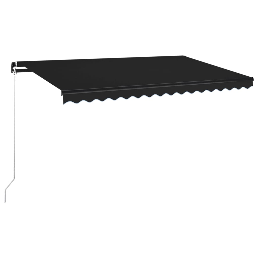 Copertina retractabila manual cu LED vidaXL, Aluminiu, 400 x 350 cm, Antracit