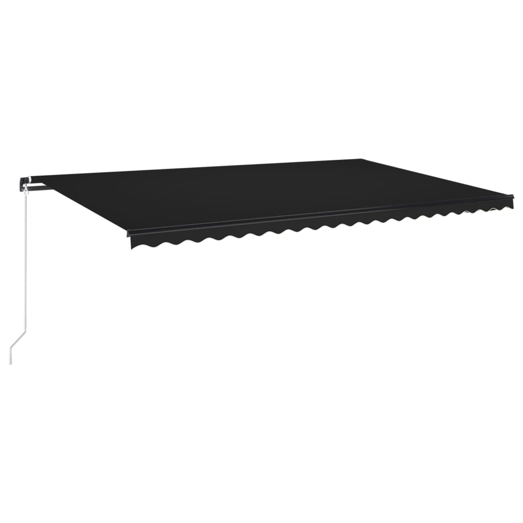 Copertina retractabila manual vidaXL, Aluminiu, 500 x 350 cm, Antracit