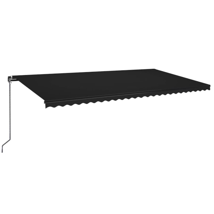 Copertina retractabila manual vidaXL, antracit, 600x350 cm, 43.62 kg
