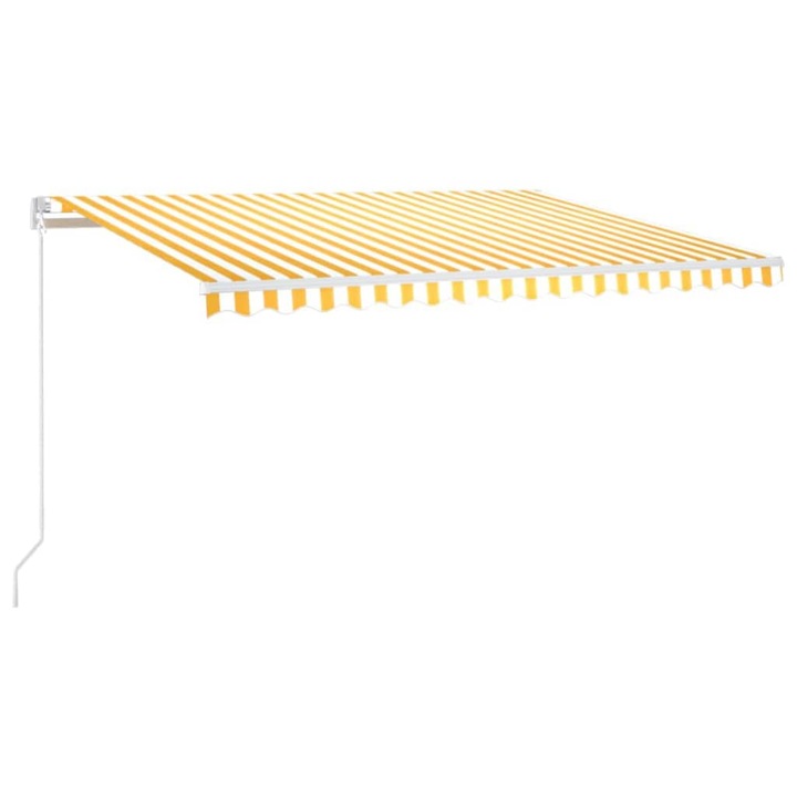 Copertina retractabila manual vidaXL, galben si alb, 450x300 cm, 30.14 kg