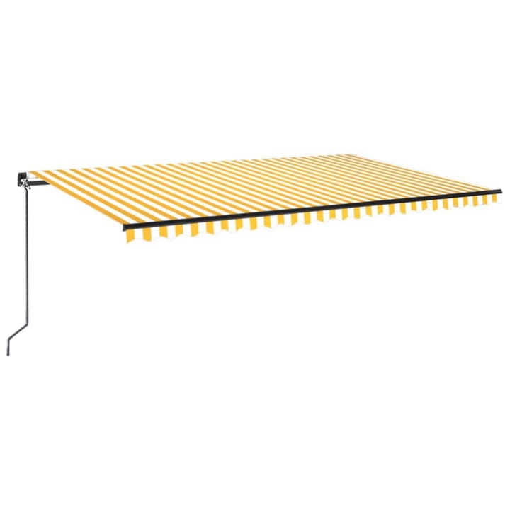 Copertina retractabila manual cu LED vidaXL, galben si alb, 500x300 cm, 31.72 kg