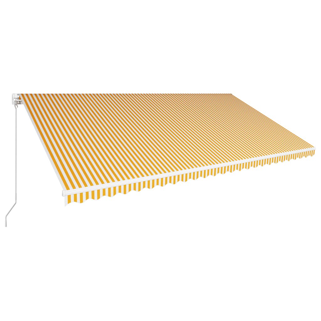 Copertina retractabila manual, galben si alb, 600 x 300 cm 3051225