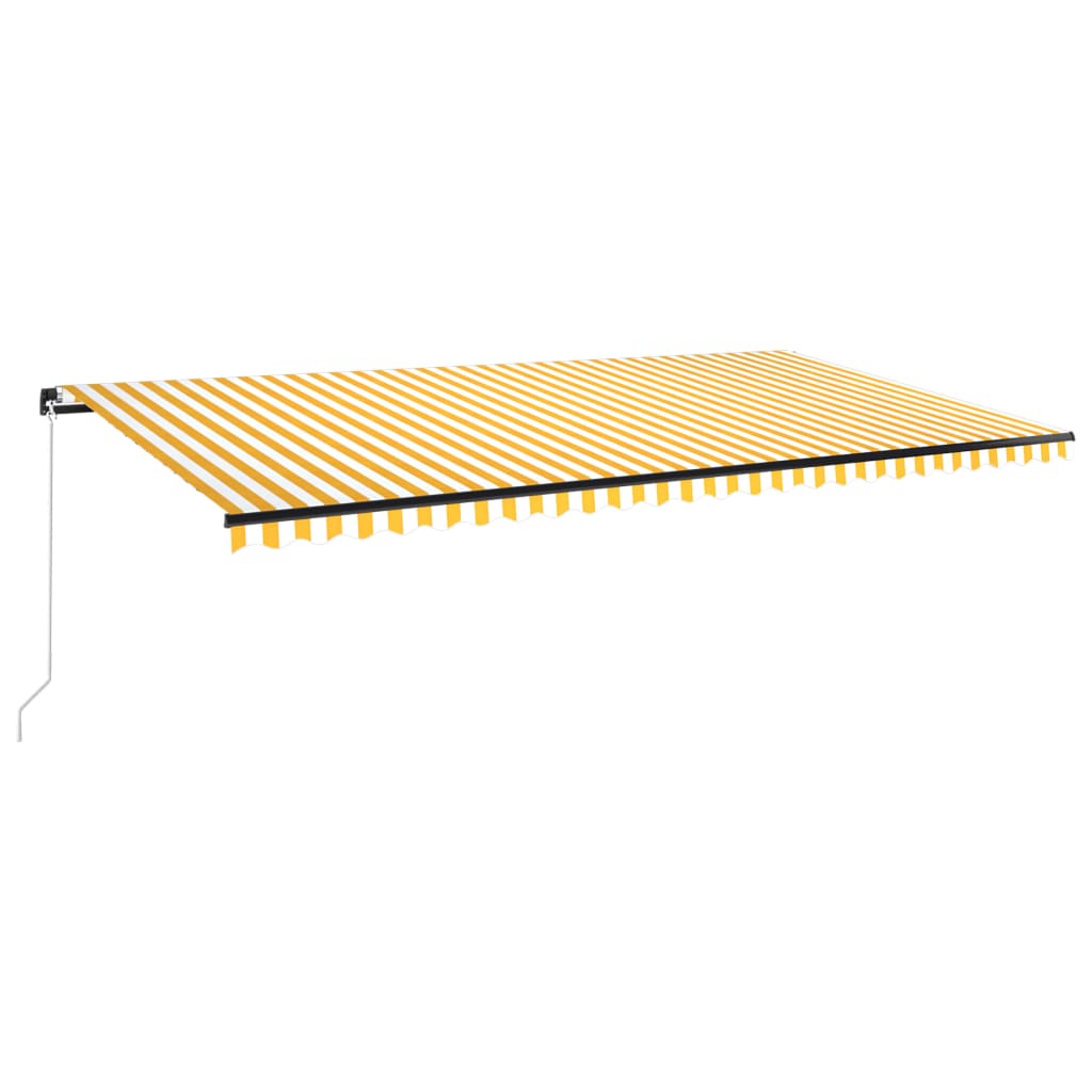 Copertina retractabila manual vidaXL, Aluminiu, 600 x 350 cm, Galben cu alb