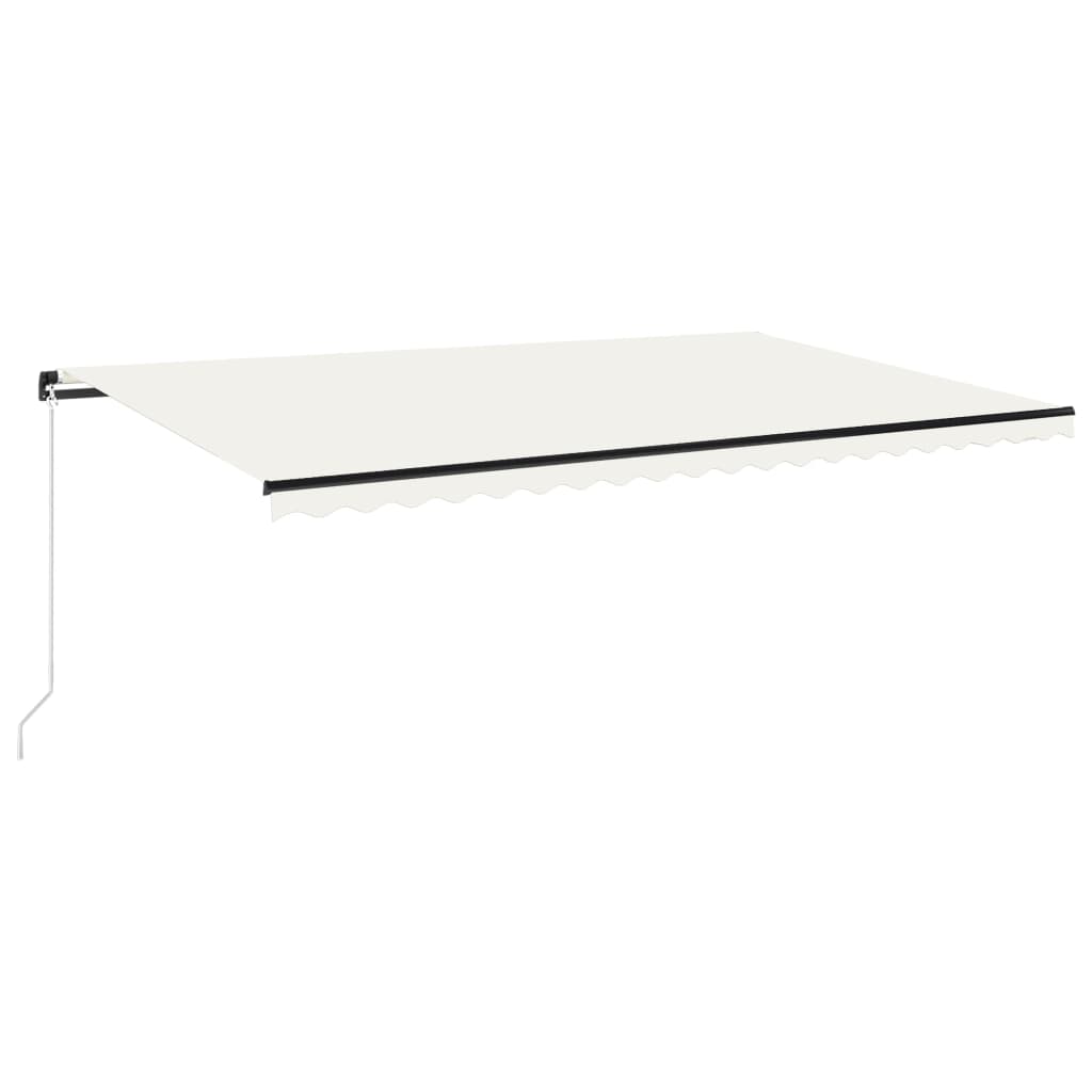 Copertina retractabila manual cu LED vidaXL, Aluminiu, 500 x 350 cm, Crem