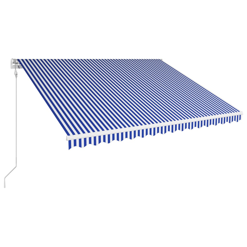 Copertina retractabila automat, albastru si alb, 450 x 300 cm 3051231