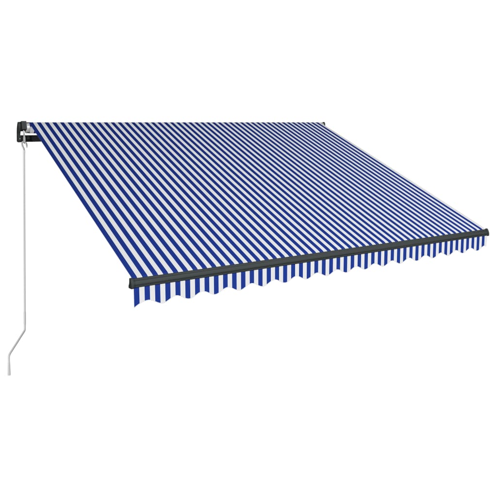 Copertina retractabila manual LED, albastru si alb, 450x300 cm 3051270