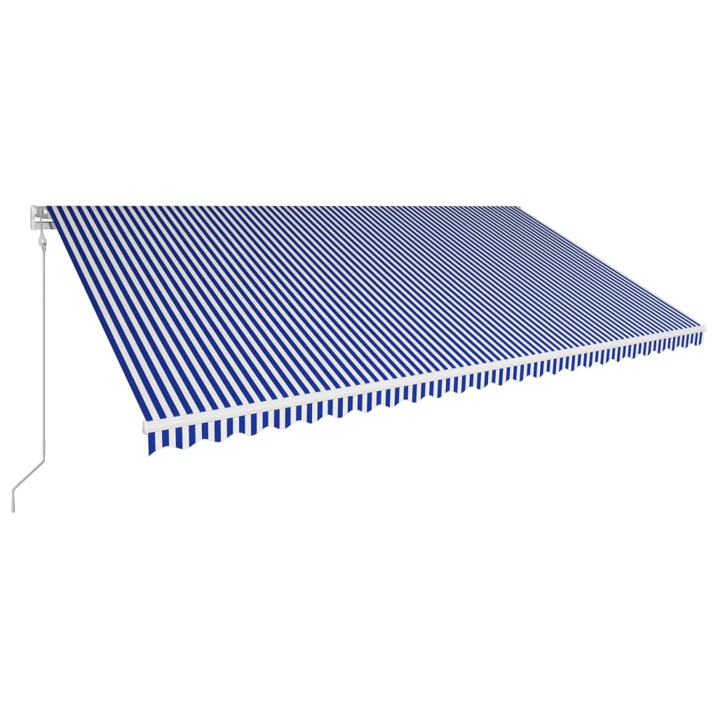 Copertina retractabila automata, albastru si alb, 600 x 300 cm 3051204