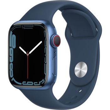 Apple Watch 7, GPS, Cellular, Carcasa Blue Aluminium 41mm, Abyss Blue Sport Band Apple Watch 7, GPS, Cellular, Carcasa Blue Aluminium 41mm, Abyss Blue Sport Band