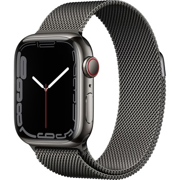 Apple Watch 7, GPS, Cellular, Carcasa Graphite Stainless Steel 41mm, Graphite Milanese Loop Apple Watch 7, GPS, Cellular, Carcasa Graphite Stainless Steel 41mm, Graphite Milanese Loop