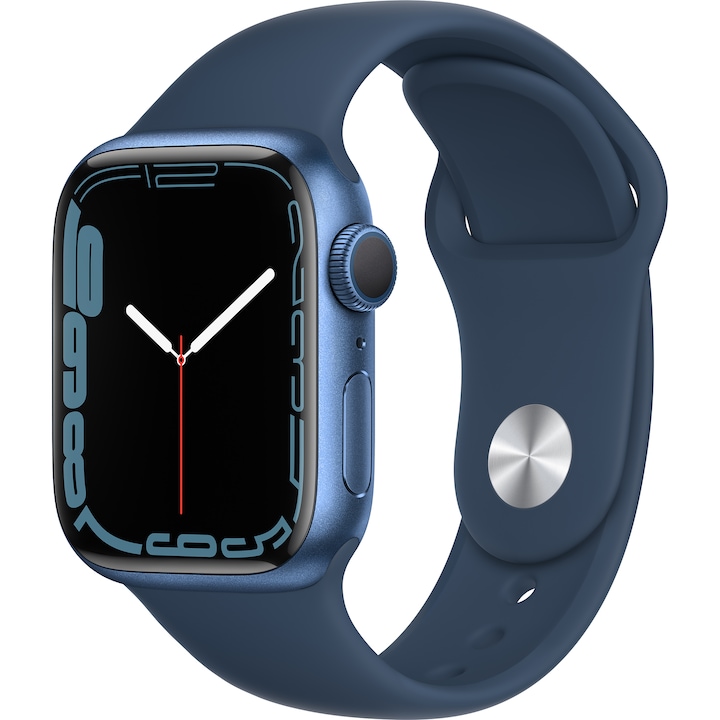 Apple Watch Series 7, GPS, 41 mm-es Blue Aluminum tok, Abyss Blue Sport Band