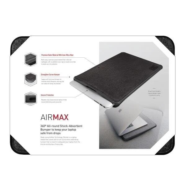 Geanta pentru laptop, UNIQ, Dfender, Pana la 16", Carbune/Negru