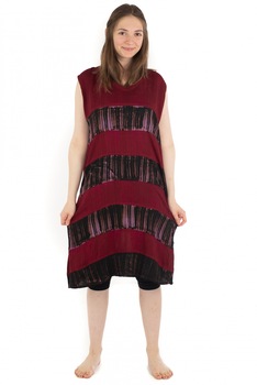 Rochie cu detalii Tie-Dye - Burgundy Rochie cu detalii Tie-Dye - Burgundy