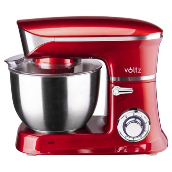 Mixer planetar Voltz V51115B, 1900W, 6.5 litri, Cupa inox, 6 trepte de viteza, Accesorii, Rosu Mixer planetar Voltz V51115B, 1900W, 6.5 litri, Cupa inox, 6 trepte de viteza, Accesorii, Rosu