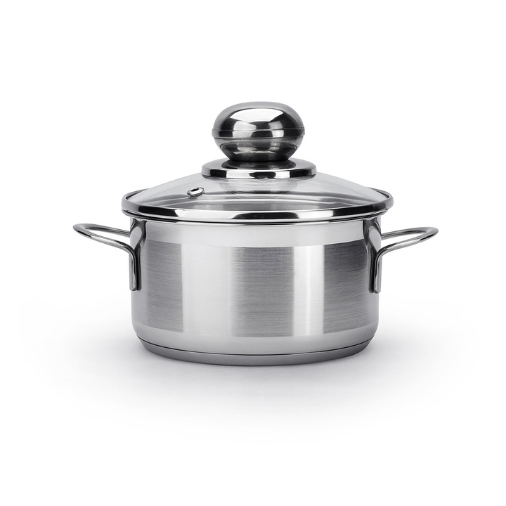 Oala din inox cu capac SSW Berlin CITY, 1.2 L, Argintiu