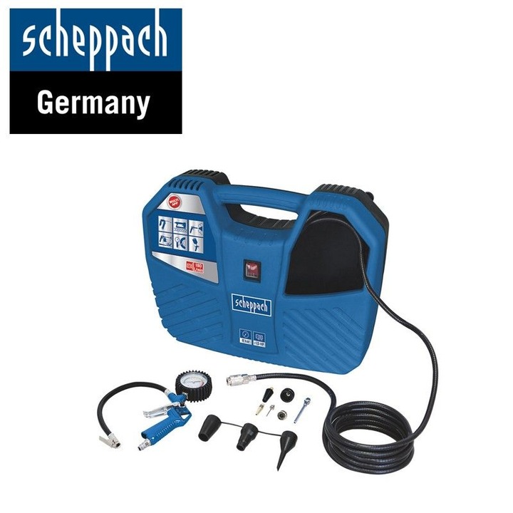 Мини компресор Air Force 2, Scheppach, 1100W