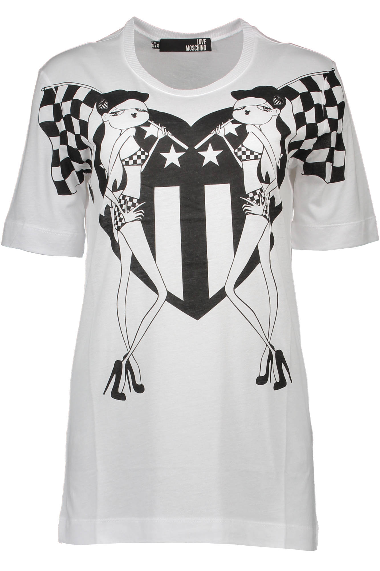 Tricou Dama, LOVE MOSCHINO, 9106644, Logo, Alb, Alb, 46