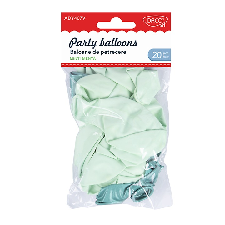 Парти балони, Daco, ментово зелено, 25 см